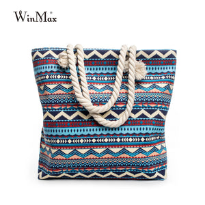 Summer Bohemian style striped Shoulder Beach Bag - lucybags